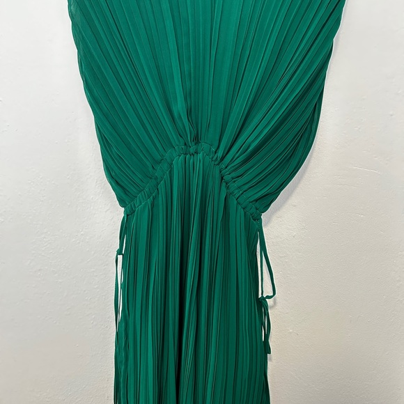Mango emerald green pleated mini dress - Picture 8 of 8